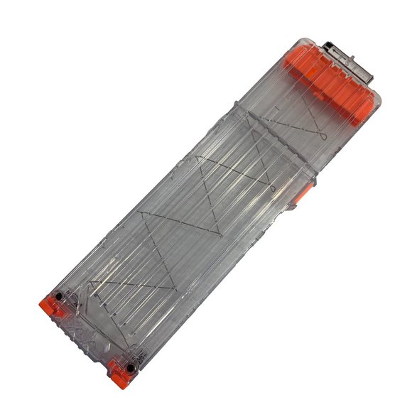 Nerf N-strike Elite 18 Round Magazine Clip Clear Orange Plastic - Picture 1 of 6
